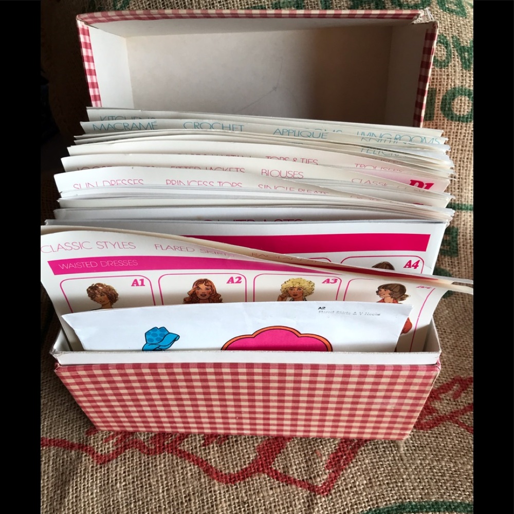 Box of Assorted Creative Patterns Vintage Sewing Crafts